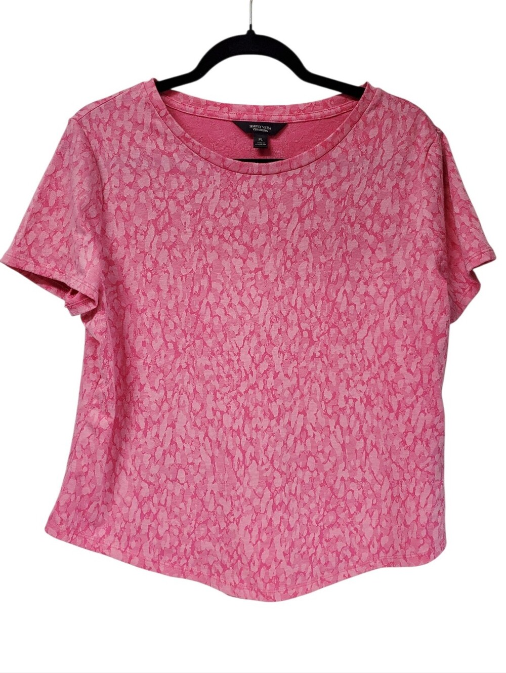 Simply Vera Wang Pink Athletic Boyfriend Style Tee Simply Petite Large Workout